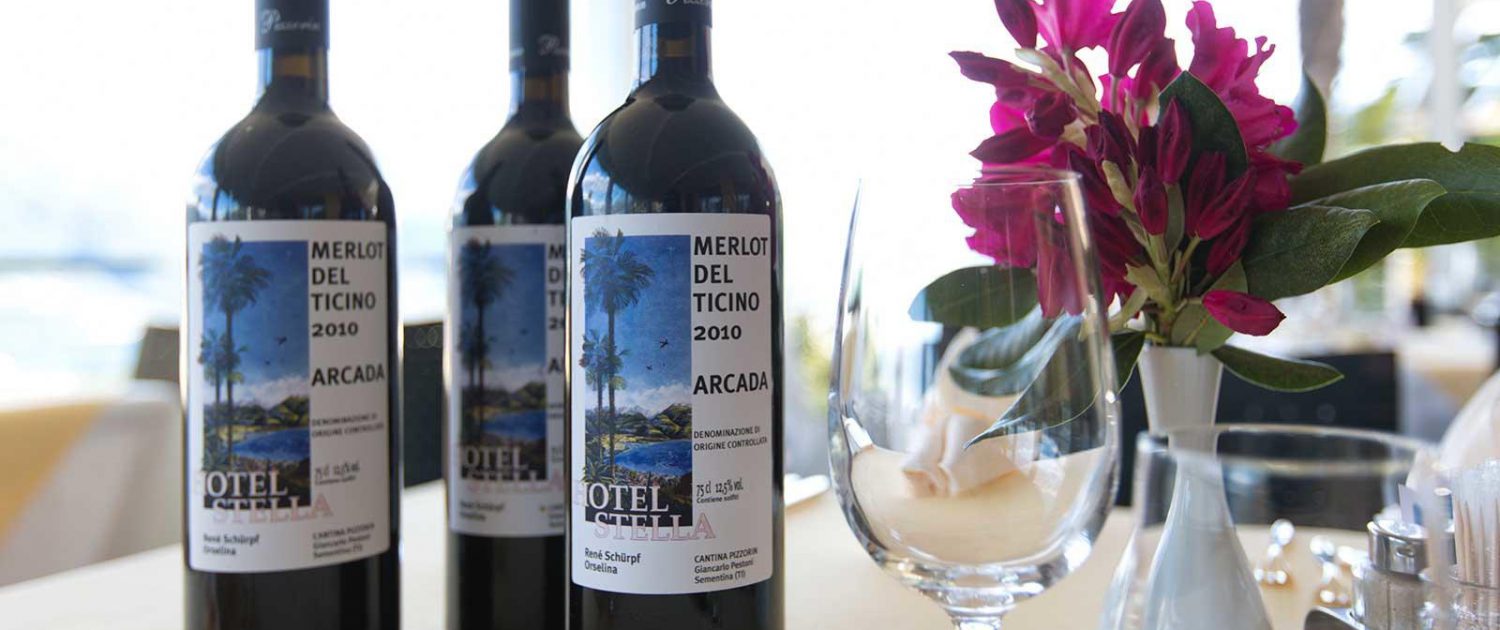 Merlot del Ticino Arcada, der Hauswein im Restaurant