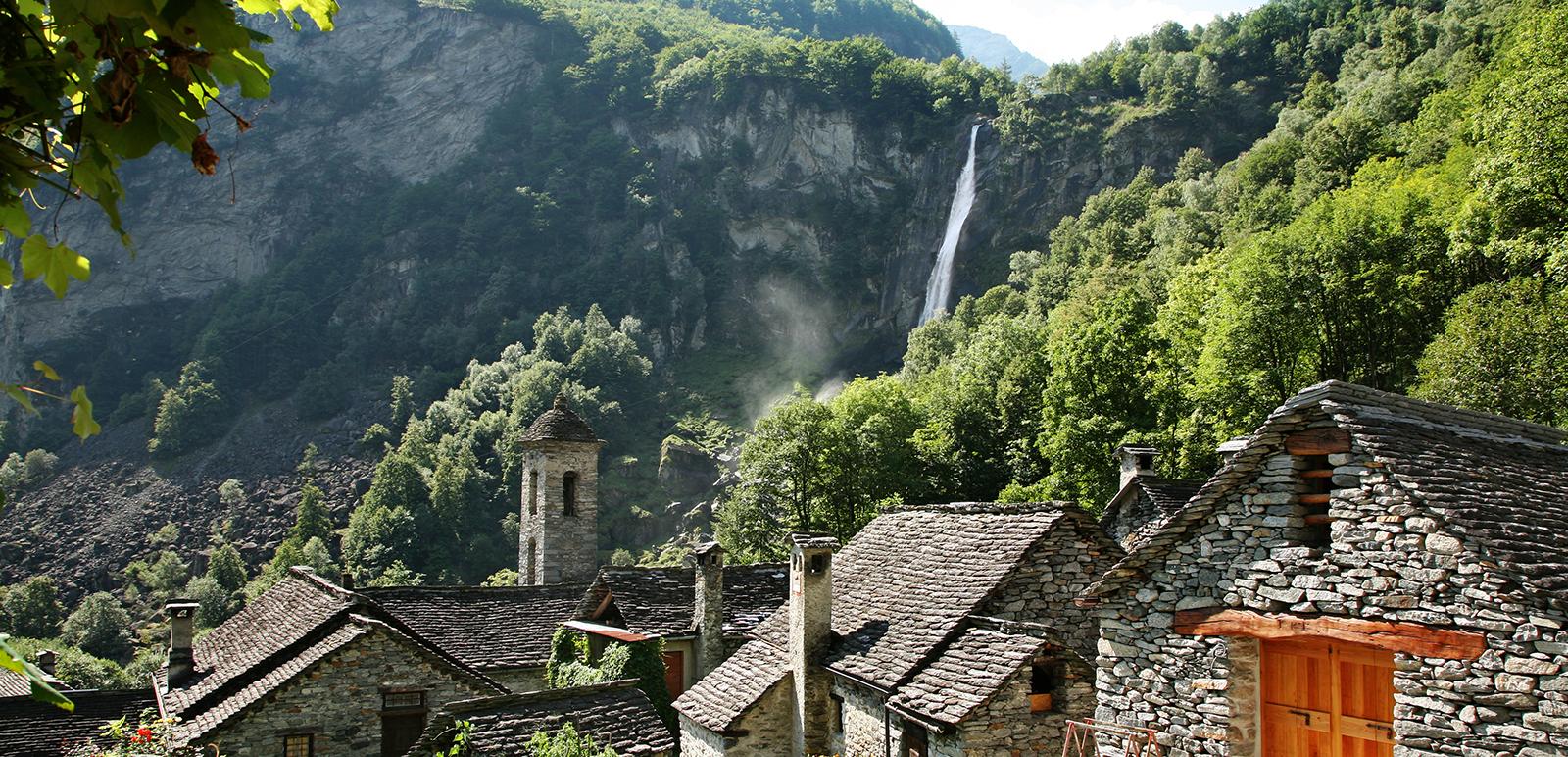 Der Wasserfall Foroglio im Val Bavona - Ticino